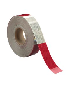 Ruban réflecteur de 1 1/2" x 150' rouge et blanc (au pied)
