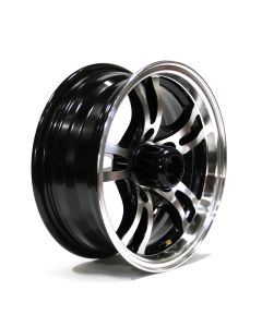 Jante 14" x 5 1/2" 5 trous 2040 lbs aluminium noir Jaguar et centre de roue