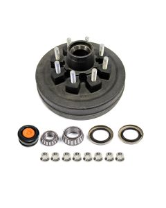 Tambour de 12" x 2" à 8 goujons 5/8" B.C. 6,5" 7K à graisse complet avec écrous flange FRAMECO