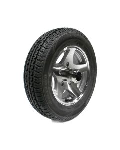 Pneu radial ST145R12 10 plis LRE 1520 lbs Sterling et jante 12" 5 trous Five Star aluminium