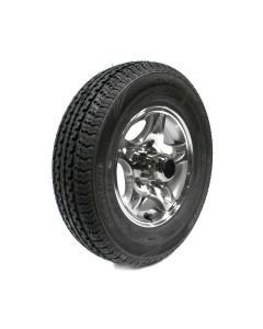 Pneu radial ST145R12 10 plis LRE 1520 lbs Sterling et jante 12" 5 trous aluminium modèle-S5