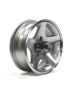 Jante 13" x 5" 5 trous 1600 lbs aluminium Five Star et centre de roue