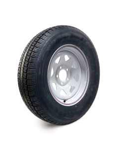 Pneu radial 205/75R15 6 plis LRC 1820 lbs Castle Rock et jante 15" 5 trous rally