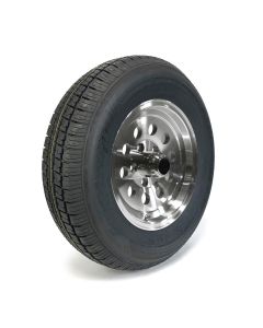 Pneu radial 205/75R14 6 plis LRC 1760 lbs Castle Rock et jante 14" 5 trous modulaire aluminium