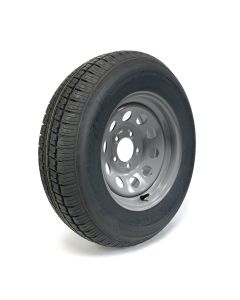 Pneu radial 205/75R14 6 plis LRC 1760 lbs Castle Rock et jante 14" 5 trous modulaire grise en acier