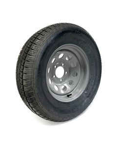 Pneu radial 205/75R14 8 plis LRD 2040 lbs Castle Rock et jante 14" 5 trous modulaire acier grise