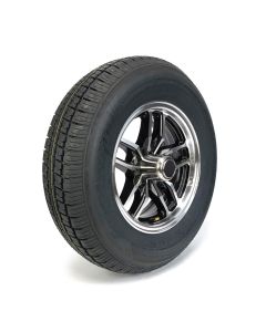 Pneu radial 205/75R14 6 plis LRC 1760 lbs Castle Rock et jante 14" 5 trous aluminium noir Osprey
