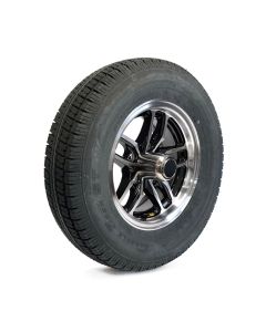 Pneu radial 175/80R13 6 plis LRC 1360 lbs Castle Rock et jante 13" 5 trous aluminium noir Osprey