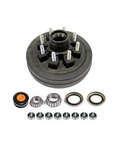 Tambour 12" x 2" 8 goujons 5/8" B.C. 6,5" 7K à graisse complet avec écrous coniques FRAMECO