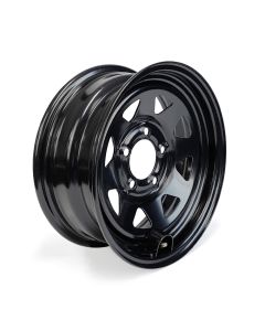 Jante 14" 5 trous rally noire avec protège-valve