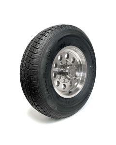 Pneu radial 235/85R16 12 plis LRF 3960 lbs Castle Rock et jante 16" 8 trous modulaire aluminium (valve haute pression)