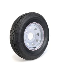 Pneu radial 225/75R15 8 plis LRD 2540 lbs Castle Rock et jante 15" 6 trous rally