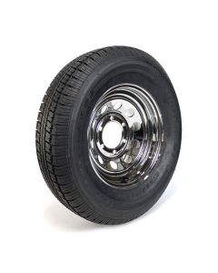 Pneu radial 225/75R15 8 plis LRD 2540 lbs Castle Rock et jante 15" 6 trous chrome