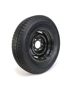 Pneu radial 225/75R15 8 plis LRD 2540 lbs Castle Rock et jante 15" 6 trous noire