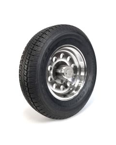 Pneu radial 225/75R15 8 plis LRD 2540 lbs Castle Rock et jante 15" 6 trous modulaire aluminium