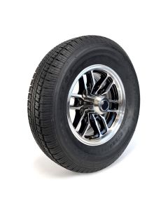 Pneu radial 225/75R15 8 plis LRD 2540 lbs Castle Rock et jante 15" 6 trous aluminium noir Osprey