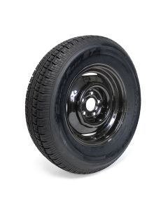 Pneu radial 225/75R15 10 plis LRE 2830 lbs Castle Rock et jante 15" 5 trous noire