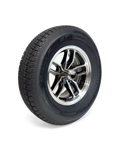 Pneu radial 225/75R15 10 plis LRE 2830 lbs Castle Rock et jante 15" 5 trous aluminium noir Osprey