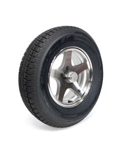 Pneu radial 225/75R15 10 plis LRE 2830 lbs Castle Rock et jante 15" 5 trous Five Star aluminium