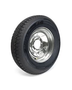 Pneu radial 225/75R15 10 plis LRE 2830 lbs Castle Rock et jante 15" 6 trous galvanisée