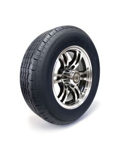 Pneu radial ST205/75R15 8 plis LRD 2150 lbs Westlake et jante 15" 6 trous aluminium noir Jaguar