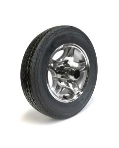 Pneu 530-12 6 plis LRC 1050 lbs Hakuba et jante 12" 5 trous aluminium modèle-S5 et centre de roue