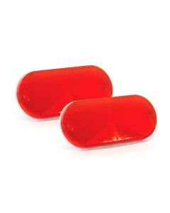 Réflecteur autocollant de 1 7/8" x 4 3/8" rouge en plastique