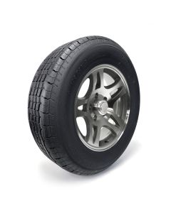Pneu radial ST205/75R15 8 plis LRD 2150 lbs Westlake et jante 15" 5 trous aluminium modèle-S5