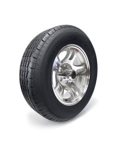Pneu radial ST205/75R15 8 plis LRD 2150 lbs Westlake et jante 15" 6 trous aluminium modèle-S5