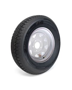 Pneu radial 225/75R15 10 plis LRE 2830 lbs Castle Rock et jante 15" 5 trous 5" B.C. rally