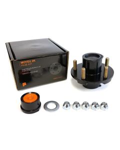 Moyeu à 5 goujons 1/2" B.C. 4,5" 2K cône 1" roue 8"-12" assemblé et graissé complet (en boîte) FRAMECO