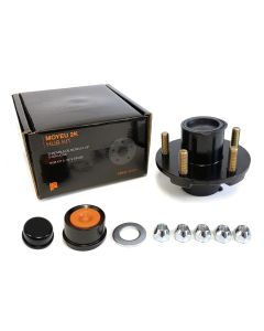 Moyeu à 5 goujons 1/2" B.C. 4,5" 2K cône 1" bouchon 1445 assemblé et graissé complet (en boîte) FRAMECO