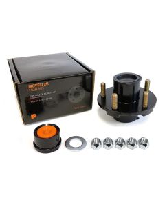 Moyeu à 5 goujons 1/2" B.C. 4,5" 2K cône 1 1/16" roue 8"-12" assemblé et graissé complet (en boîte) FRAMECO