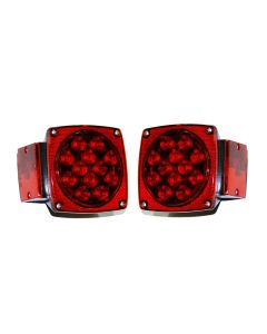 Ensemble de lumières LED submersibles 4 1/2" x 4 1/2" rouges 14 diodes