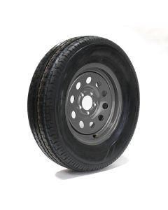 Pneu radial 225/75R15 6 plis LRC 2150 lbs Sterling et jante 15" 5 trous grise