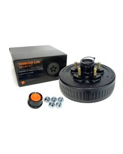 Tambour de 10" x 2 1/4" à 5 goujons 1/2" B.C. 4,5" 3,5K assemblé et graissé complet (en boîte) FRAMECO