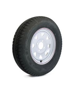 Pneu radial 175/80R13 6 plis LRC 1360 lbs Castle Rock et jante 13" 4 trous rally