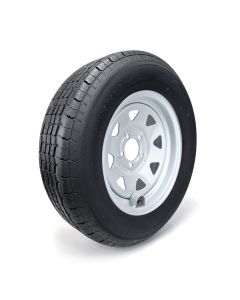 Pneu radial ST205/75R15 8 plis LRD 2150 lbs Westlake et jante 15" 5 trous rally et protège-valve