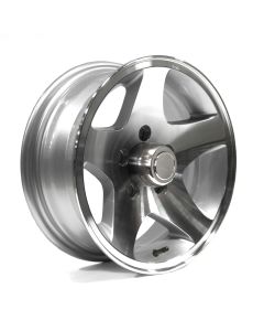 Jante 14" x 5 1/2" 5 trous 2040 lbs aluminium Five Star et centre de roue