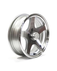 Jante 15" x 5" 5 trous 2150 lbs aluminium Five Star et centre de roue