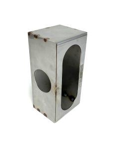 Boîtier de 8" x 4" x 3 1/2" en acier inoxydable pour lumière ovale de 6 1/2" x 2 1/4" et ronde 2" (vertical)