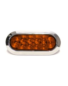 Lumière de position LED de 6 1/2" x 2 1/4" ambre 10 diodes en chrome