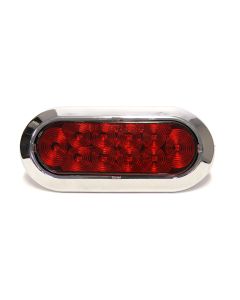 Lumière de position LED de 6 1/2" x 2 1/4" rouge 10 diodes avec contour en chrome