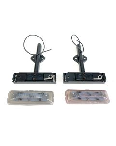 Lumière de gabarit LED de 4" x 1" claire 4 diodes ambre et rouge avec support (2)