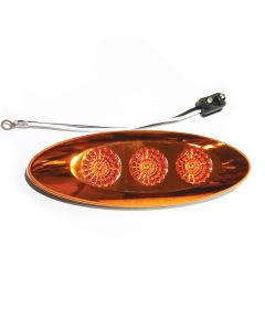 Lumière de gabarit LED de 6 1/2" x 2 1/4" ambre 3 diodes