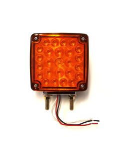 Lumière de position LED 2 faces de 4 5/8" x 4 5/8" x 1 1/2" ambre (horizontal)