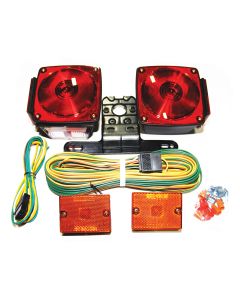 Ensemble de lumières inc. 4 1/2" x 4 1/2" rouges avec fil 25'