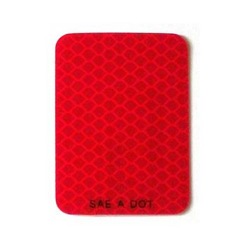 Réflecteur autocollant de 2" x 2 3/4" rouge