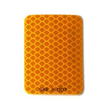 Réflecteur autocollant de 2" x 2 3/4" ambre