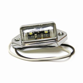 Lumière de license LED 2 diodes 12V en plastique chrome